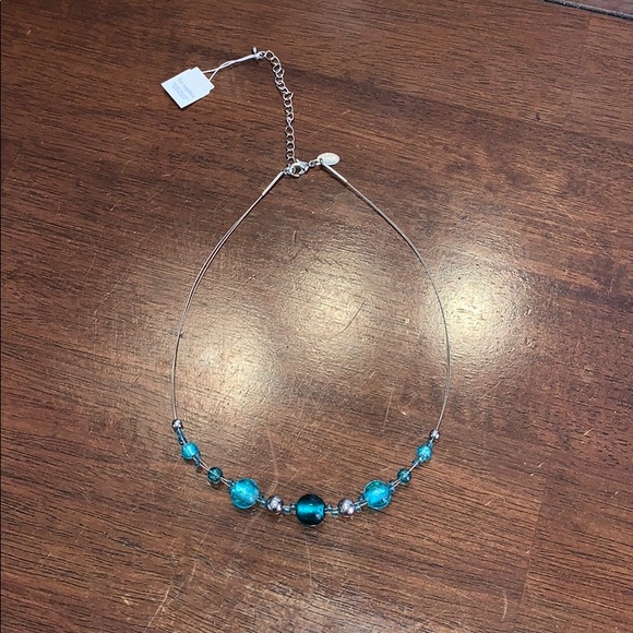 Lia Sophia Jewelry - Teal Beaded Wire Necklace